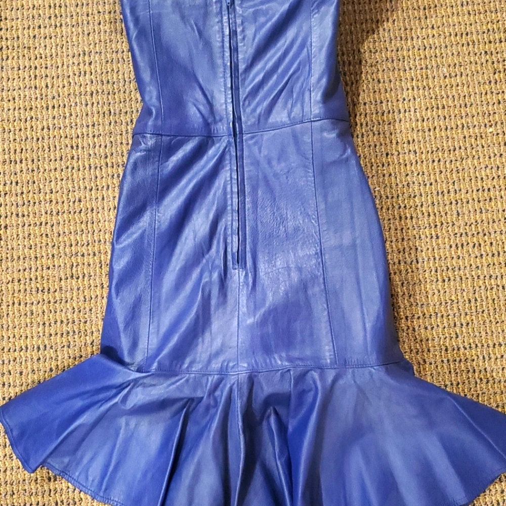 Vintage 90s violet lamb leather dress